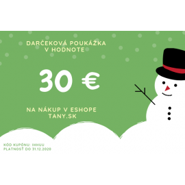 Vianočná darčeková poukážka v hodnote 30€